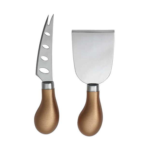 slide 1 of 1, BarCraft Cheese Knife Set Copper, 2 ct