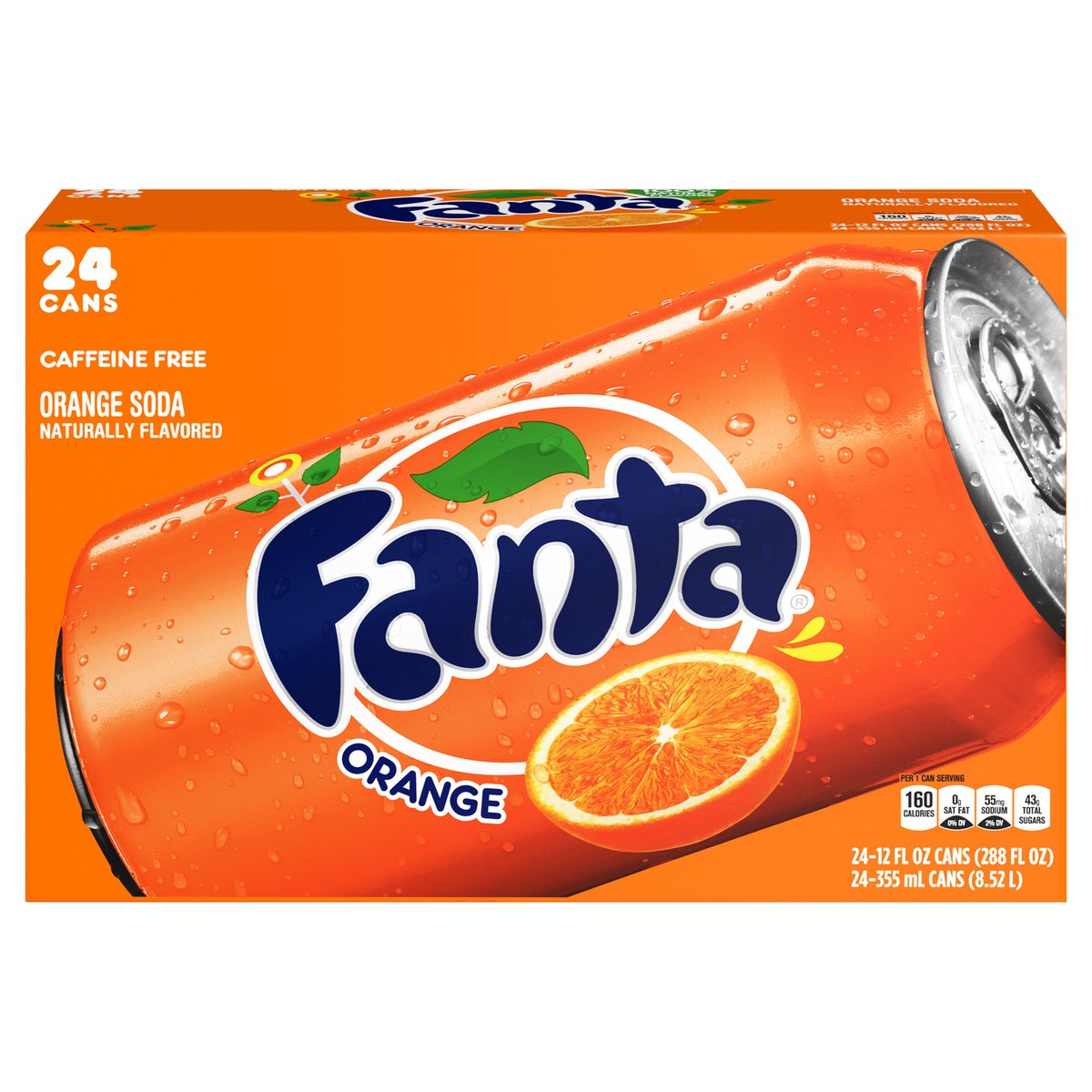 slide 1 of 5, Fanta Orange Soda Cans, 12 fl oz, 24 Pack, 24 ct