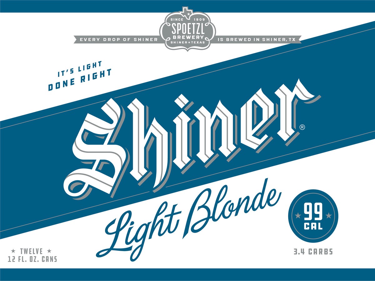 slide 1 of 8, Shiner Light Blonde Beer 12-12 fl. oz. Cans, 12 fl oz