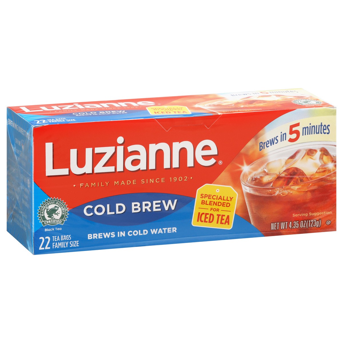 slide 9 of 9, Luzianne Cold Brew Tea Family Size 22 Tea Bags, 22 ct