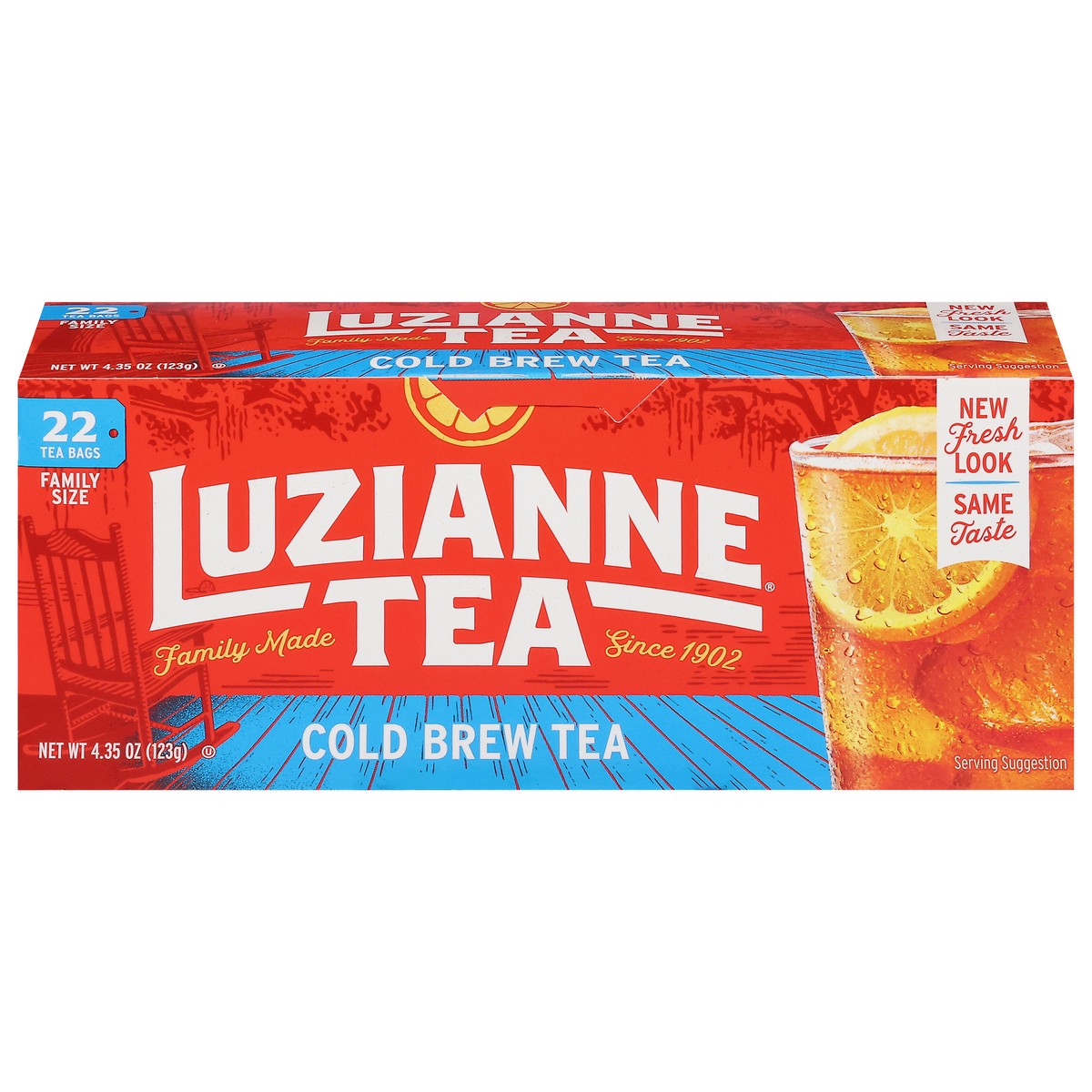 slide 1 of 9, Luzianne Cold Brew Tea Family Size 22 Tea Bags, 22 ct