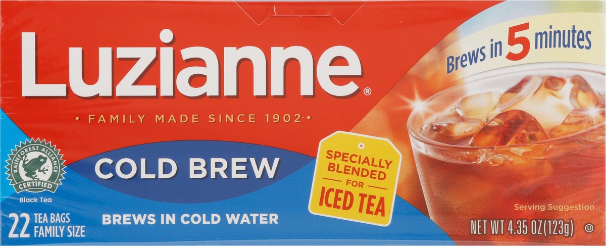 slide 4 of 9, Luzianne Cold Brew Tea Family Size 22 Tea Bags, 22 ct