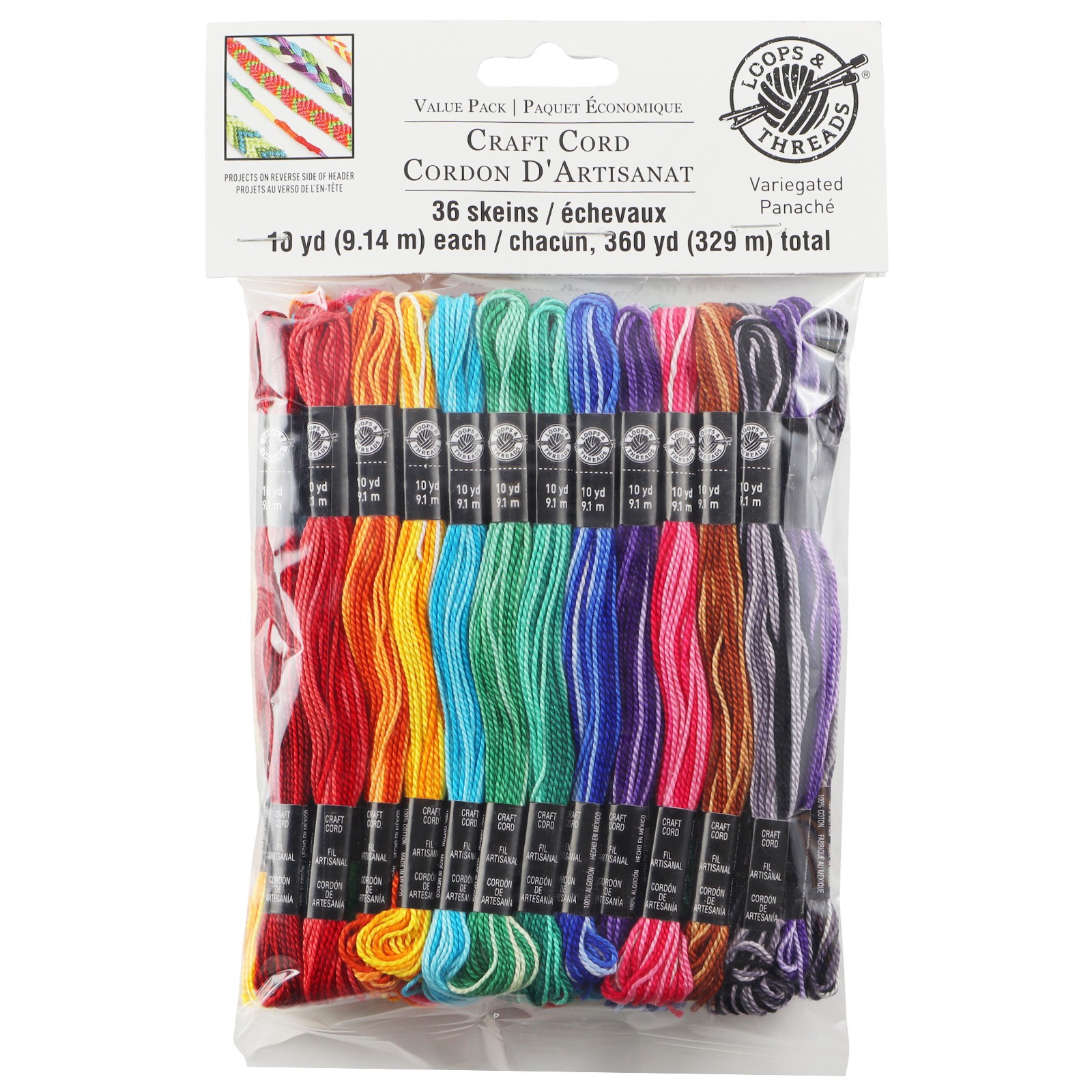 slide 3 of 5, Variegated Craft Cord By Loops & Threads, 36ct., 36 ct