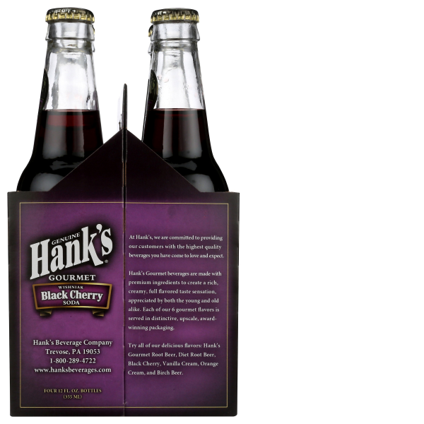 slide 4 of 5, Hank's Hanks Soda Black, 4 ct; 12 oz