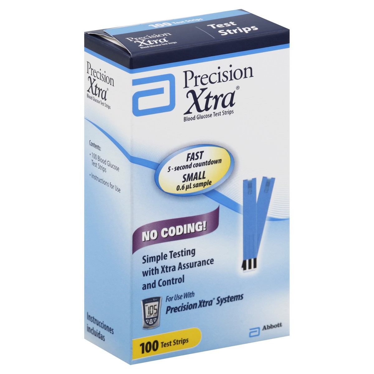 slide 2 of 7, Precision Xtra Test Strips, 100 ct