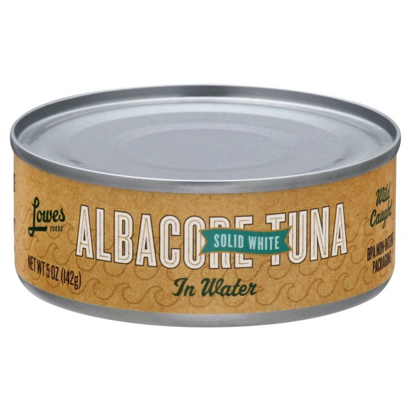 slide 1 of 1, Lowes Foods Wild Caught Solid White Albacore Tuna in Water, 5 oz