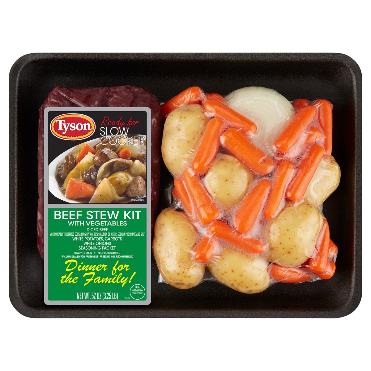 slide 4 of 6, KROGER Tyson Ready for Slow Cooker Beef Stew with Vegetables Meal Kit, 3.25 lb., 1.47 kg