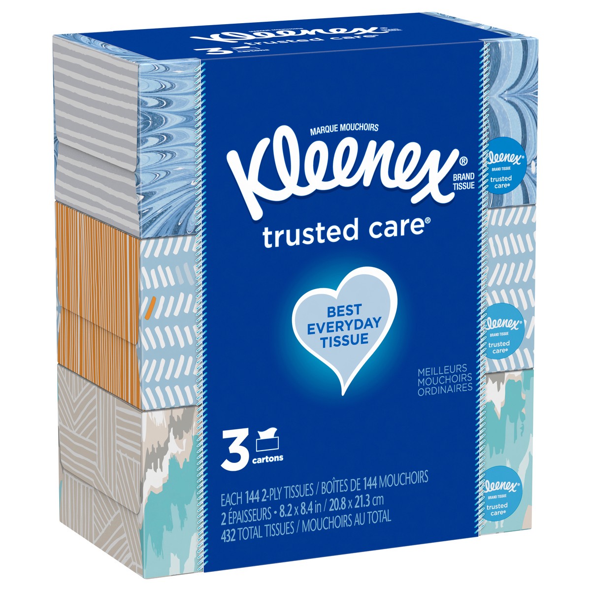 slide 4 of 8, Kleenex Facial Tissue 3Pk, 432 ct