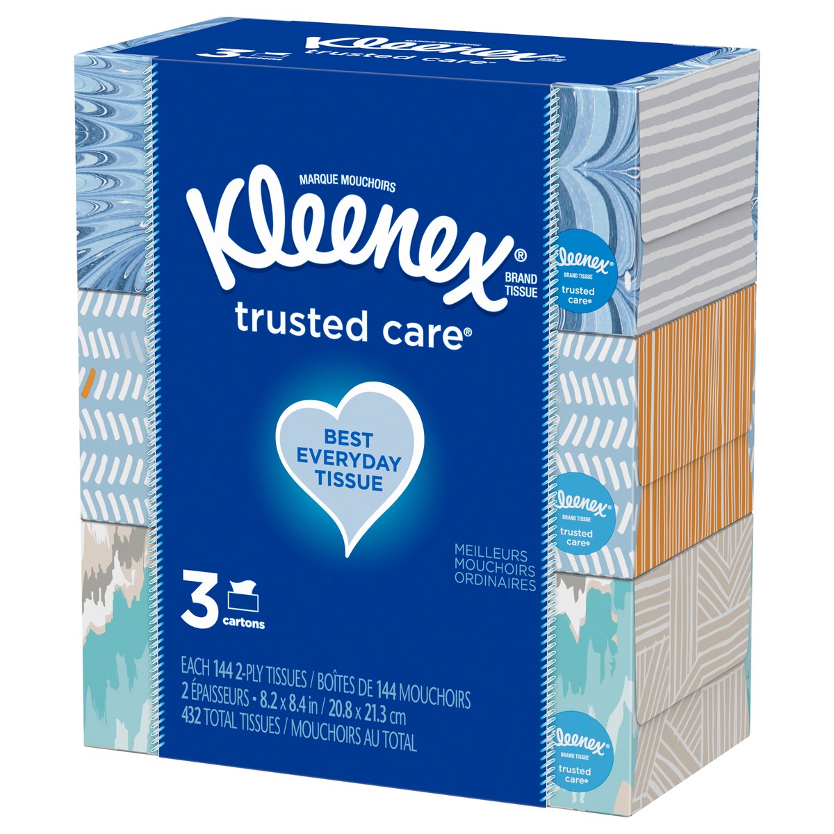 slide 2 of 8, Kleenex Facial Tissue 3Pk, 432 ct