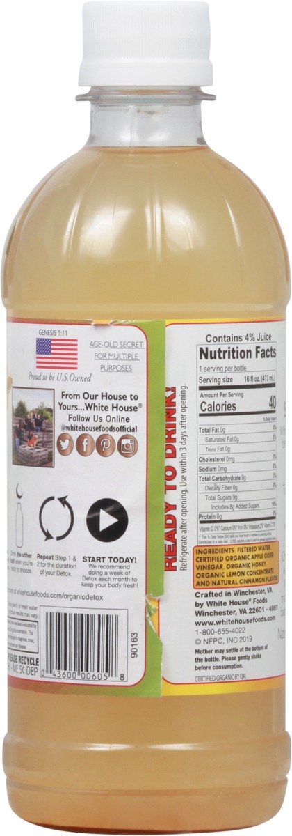 slide 2 of 9, White House Detox Organic Apple Cider Vinegar 16 fl oz, 16 fl oz