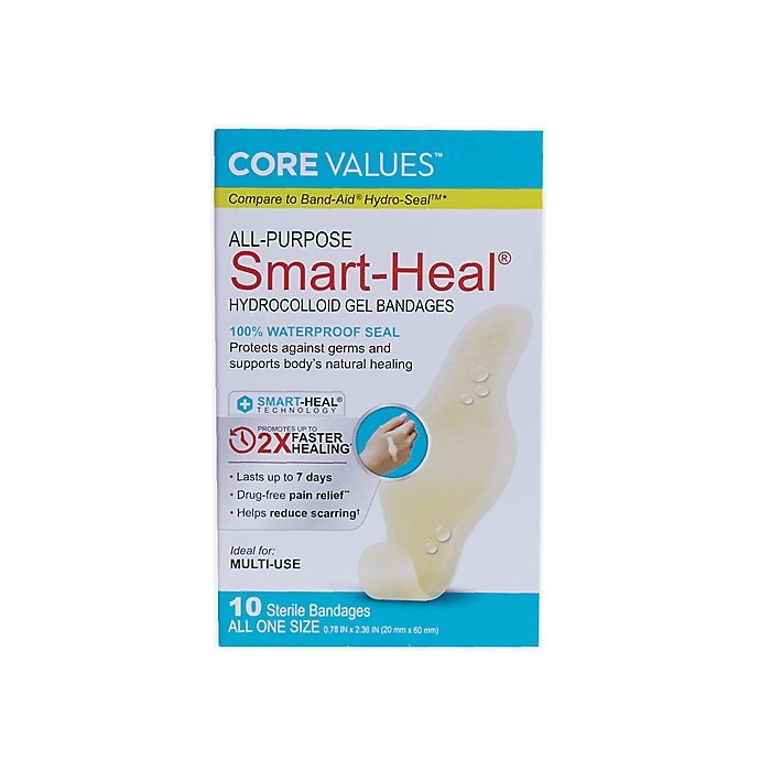 slide 1 of 2, Core Values Hydro Seal All-Purposes Bandages, 10 ct