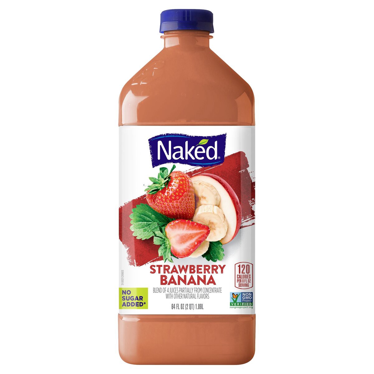slide 1 of 8, Naked Chilled Juice, Strawberry Banana, 64 oz