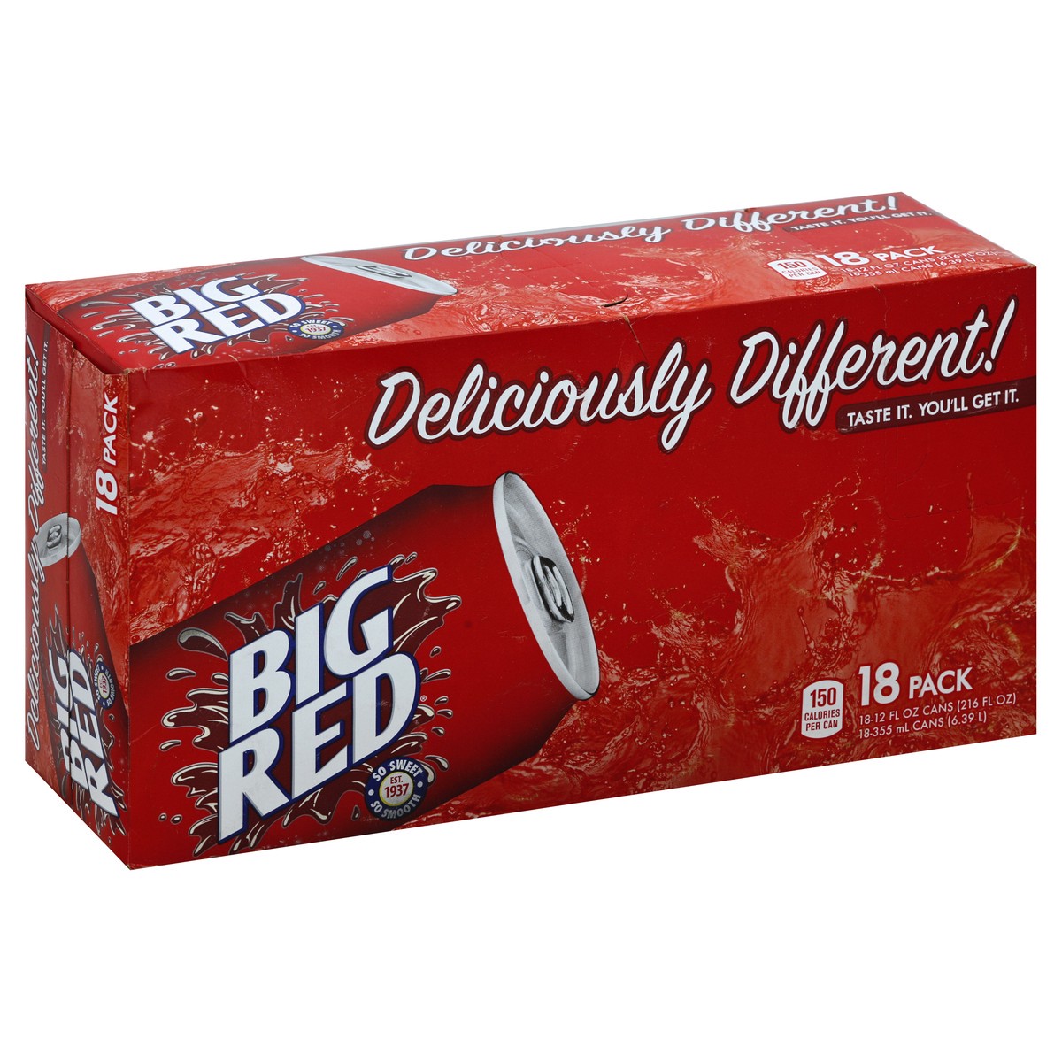 slide 3 of 8, Big Red Soda, 12 fl oz cans, 18 pack, 18 ct