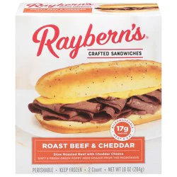 Raybern's Crafted Roast Beef & Cheddar Sandwiches - 2 ea