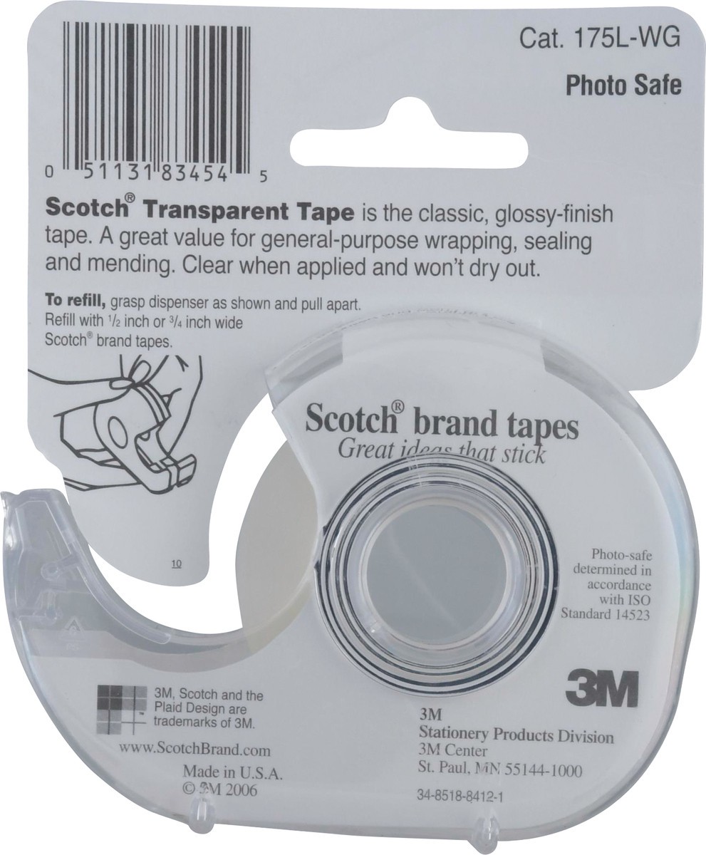 slide 2 of 11, Scotch Transparent 3/4 Inch Tape 1 ea, 1 ct