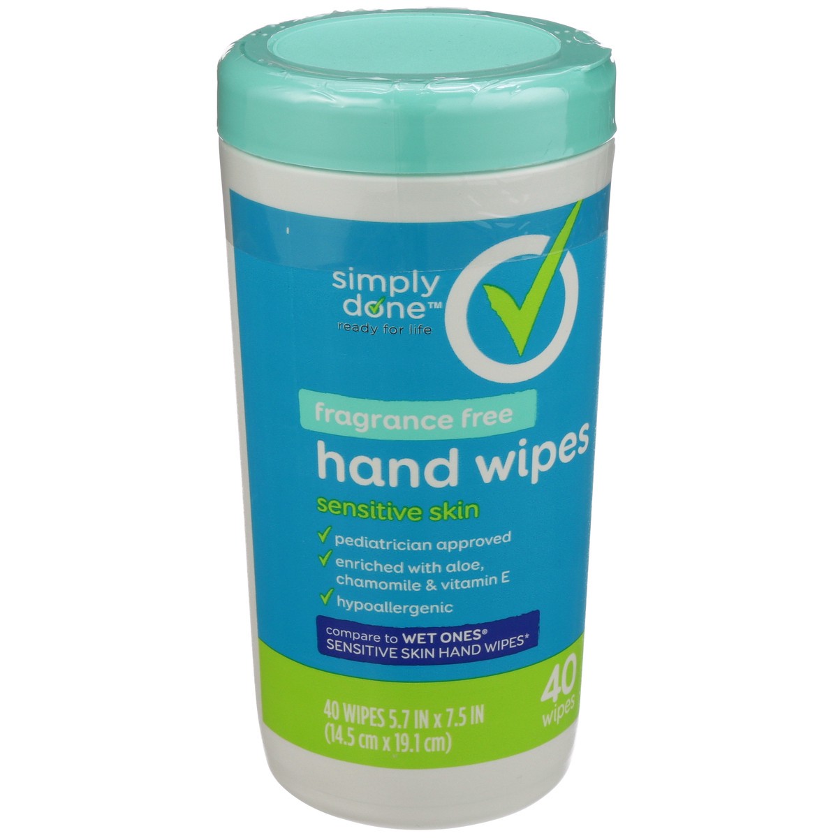 slide 2 of 8, Simply Done Sensitive Skin Hand Wipes - Fragrance Free, 40 ct