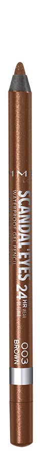 slide 1 of 1, COTY RIMMEL LONDON Rimmel London Scandaleyes Waterproof Kohl Kajal Eyeliner Pencil, Intense Color, Long-Wearing, Smudge-Proof, 003, Brown, 0.04oz, 1.30 g