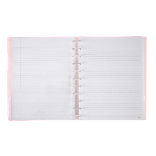 slide 2 of 2, TUL® Discbound Student Notebook With Poly Cover, Letter Size, 3-Subject, Narrow Ruled, 75 Sheets, Pink, 1 ct