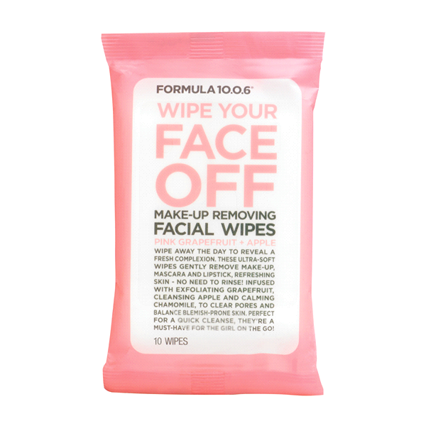 slide 1 of 1, Formula 10.0.6 Wipe Your Face Off Make-Up Removing Facial Wipes, 10 ct