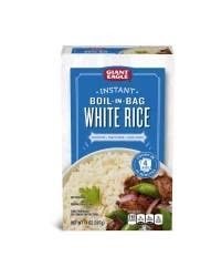 Giant Eagle Long Grain White Rice, Instant, Boil-In-Bag, Pre-Cooked, Enriched