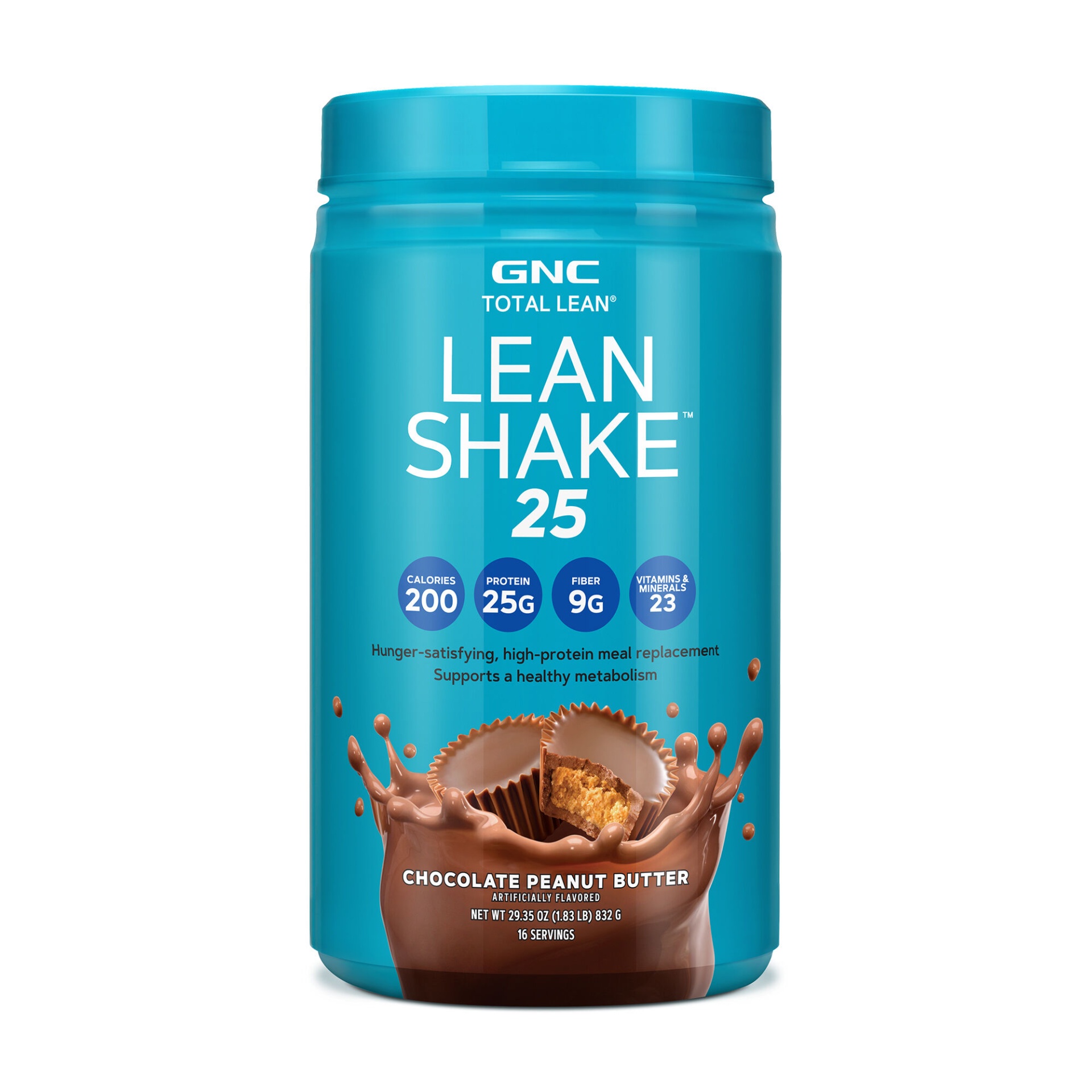 slide 1 of 1, GNC Total Lean Lean Shake 25 - Chocolate Peanut Butter (California Only), 1.83 lb