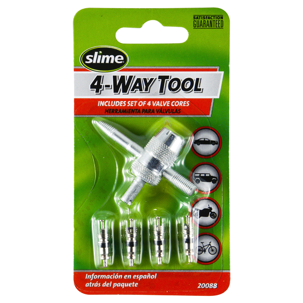 slide 1 of 2, Slime 4-Way Tool with 4 Valve Cores, 1 ct