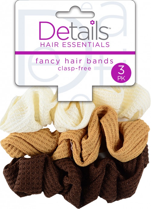 slide 1 of 1, Details Hair Essentials Details Fancy Hair Bands, 3 ct