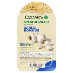 Cedar's Garlic Hummus with Chips Snack Pack