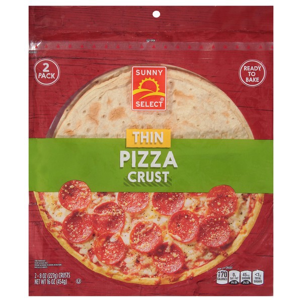 slide 1 of 1, Sunny Select Thin Pizza Crust 2 - 8 oz Crusts, 2 ct