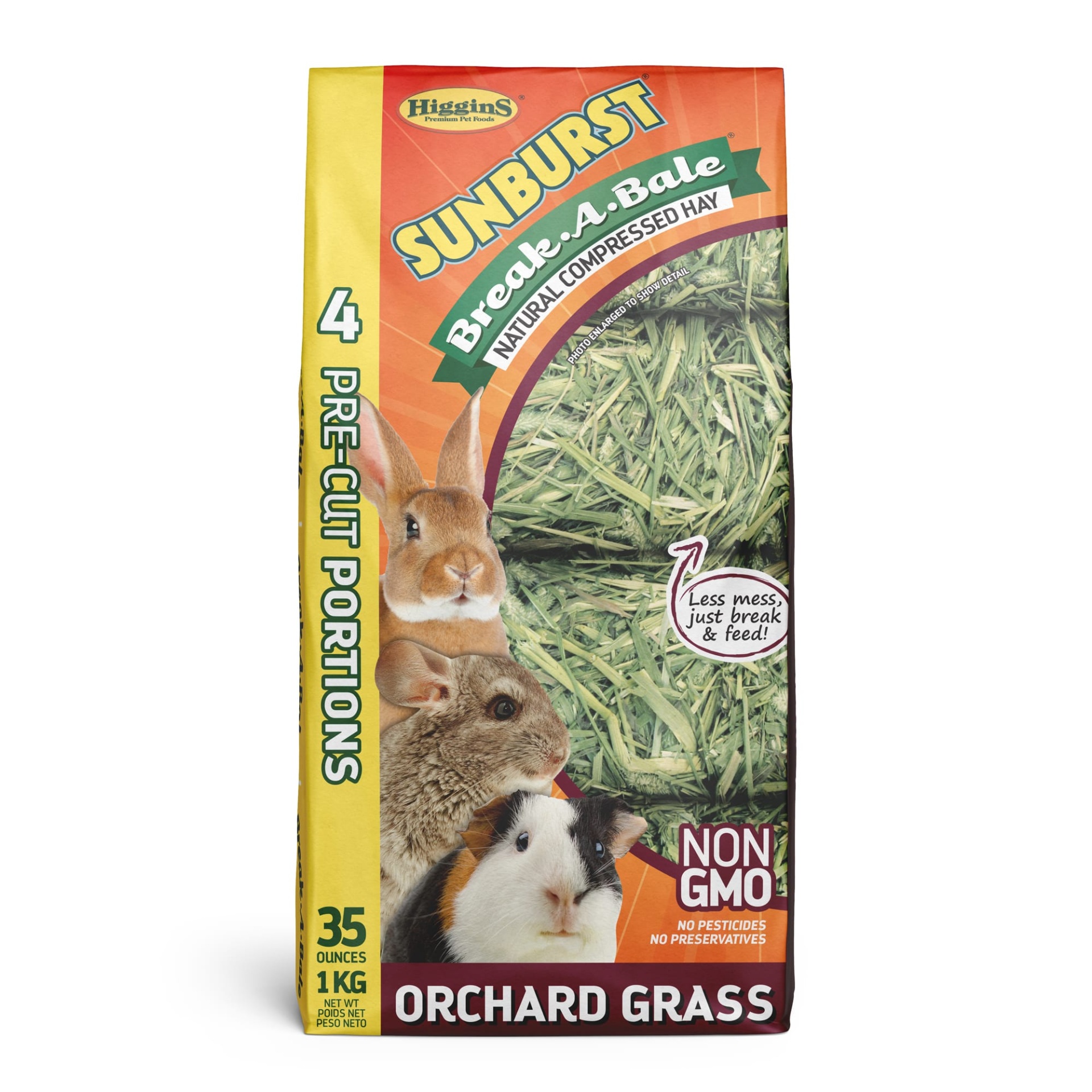 slide 1 of 1, Higgins Sunburst Break-A-Bale Orchard Grass, 35 oz