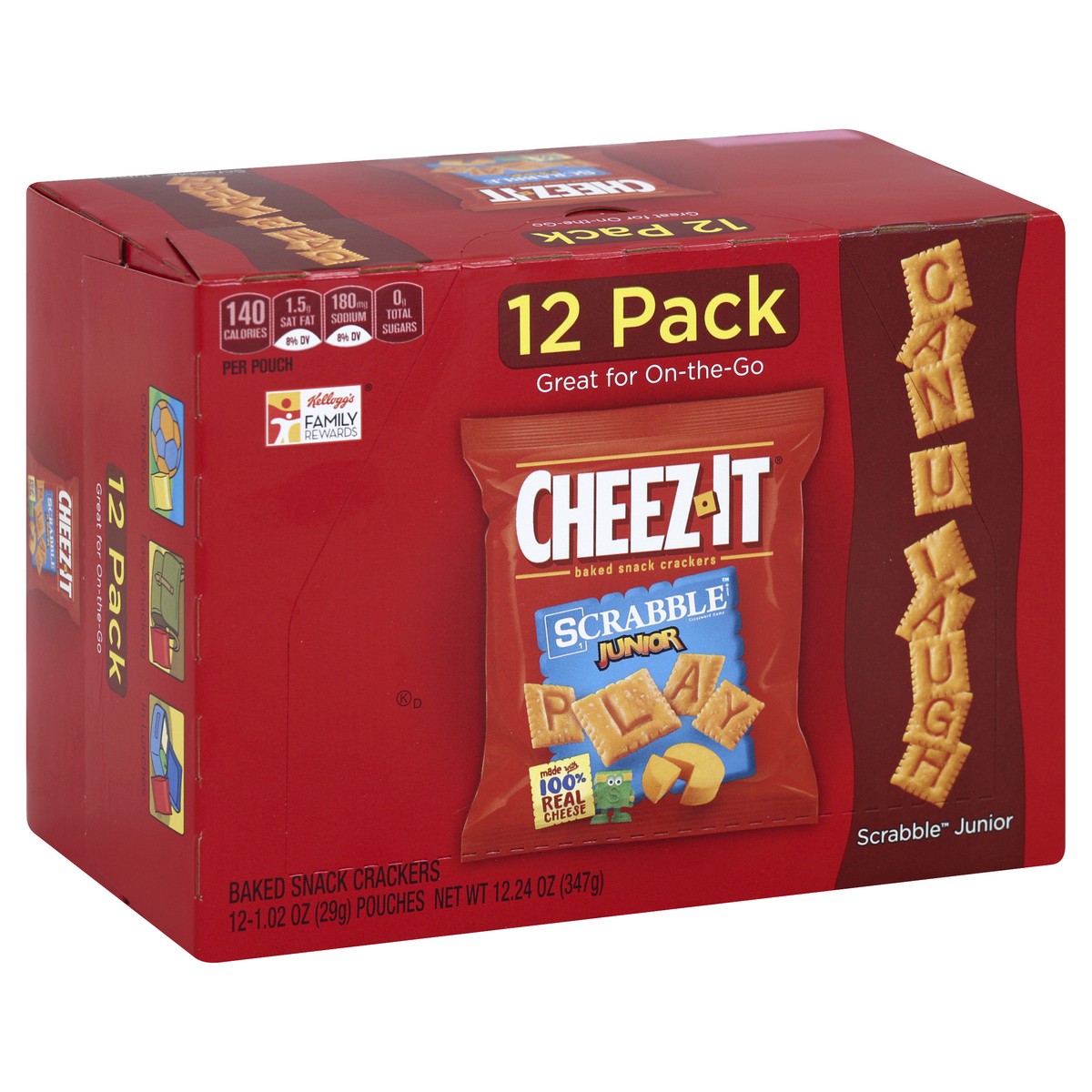 slide 7 of 7, Cheez-It Baked Snack Crackers 12 ea, 12 ct