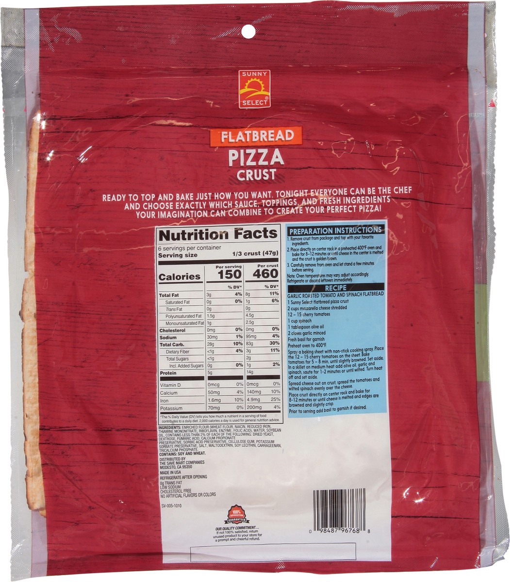 slide 7 of 12, Sunny Select Flatbread Pizza Crust 2 - 5 oz Crusts, 2 ct