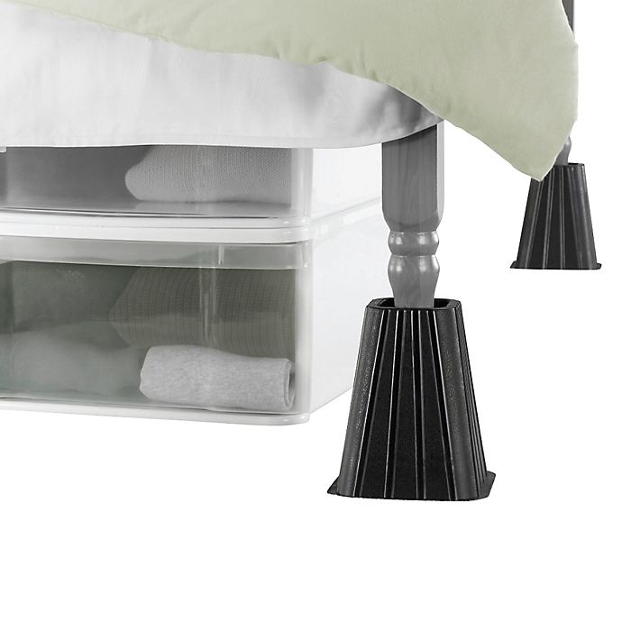 slide 1 of 1, SALT Extra Tall Bed Lifts - Black, 4 ct