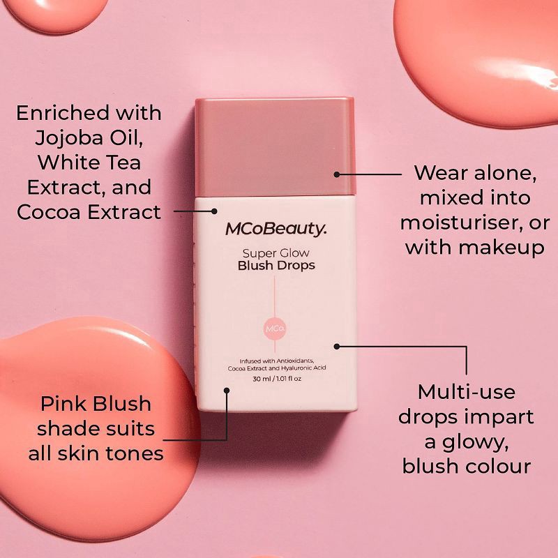 slide 2 of 9, MCoBeauty Super Glow Blush Drops - Blush Pink - 1.01oz, 1.01 oz