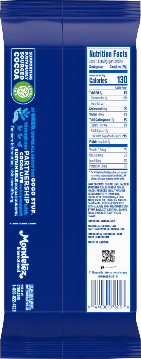 slide 5 of 14, OREO Thins Extra Stuf Chocolate Sandwich Cookies, Family Size- 12.33 oz, 12.3 oz