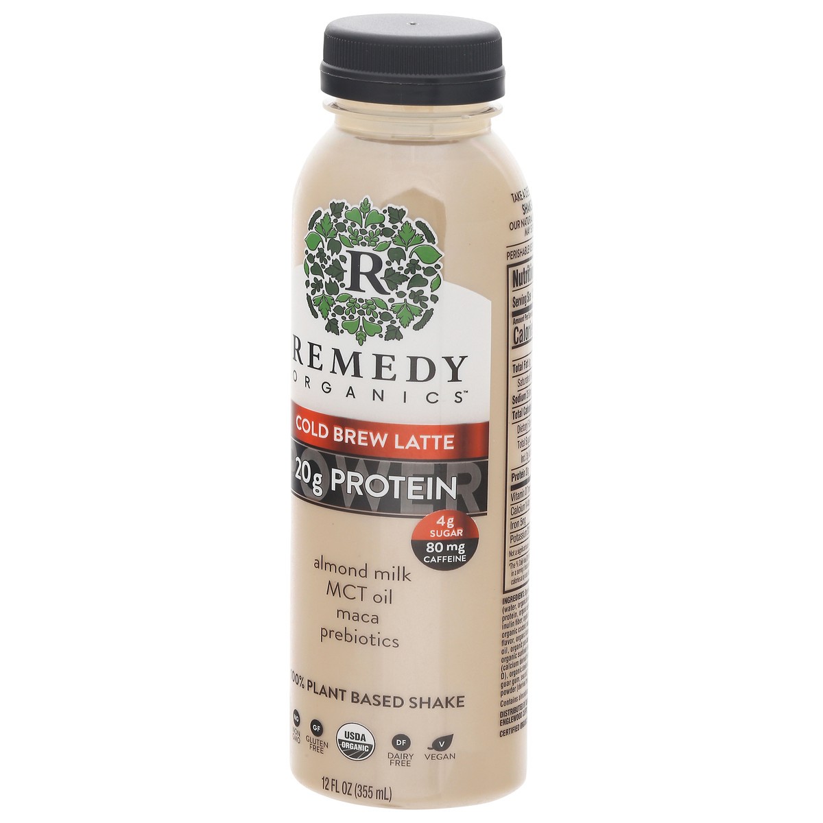 slide 4 of 14, Remedy Organics 100% Plant Based Cold Brew Latte Shake 12 fl oz, 12 fl oz