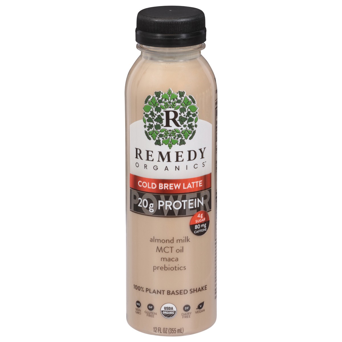 slide 1 of 14, Remedy Organics 100% Plant Based Cold Brew Latte Shake 12 fl oz, 12 fl oz