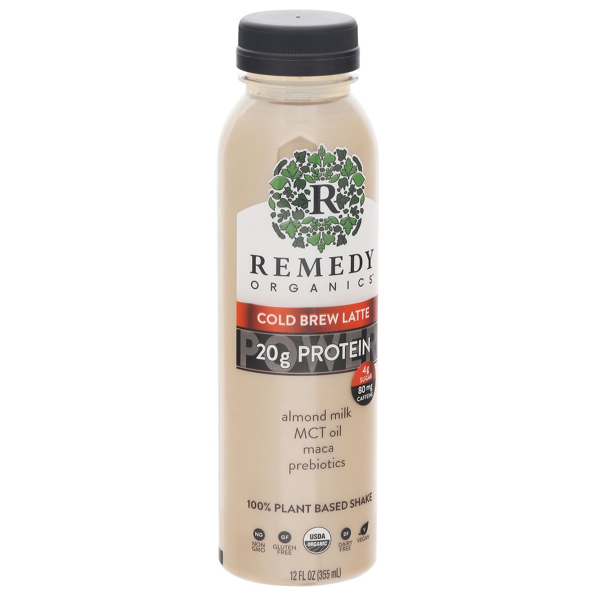 slide 8 of 14, Remedy Organics 100% Plant Based Cold Brew Latte Shake 12 fl oz, 12 fl oz