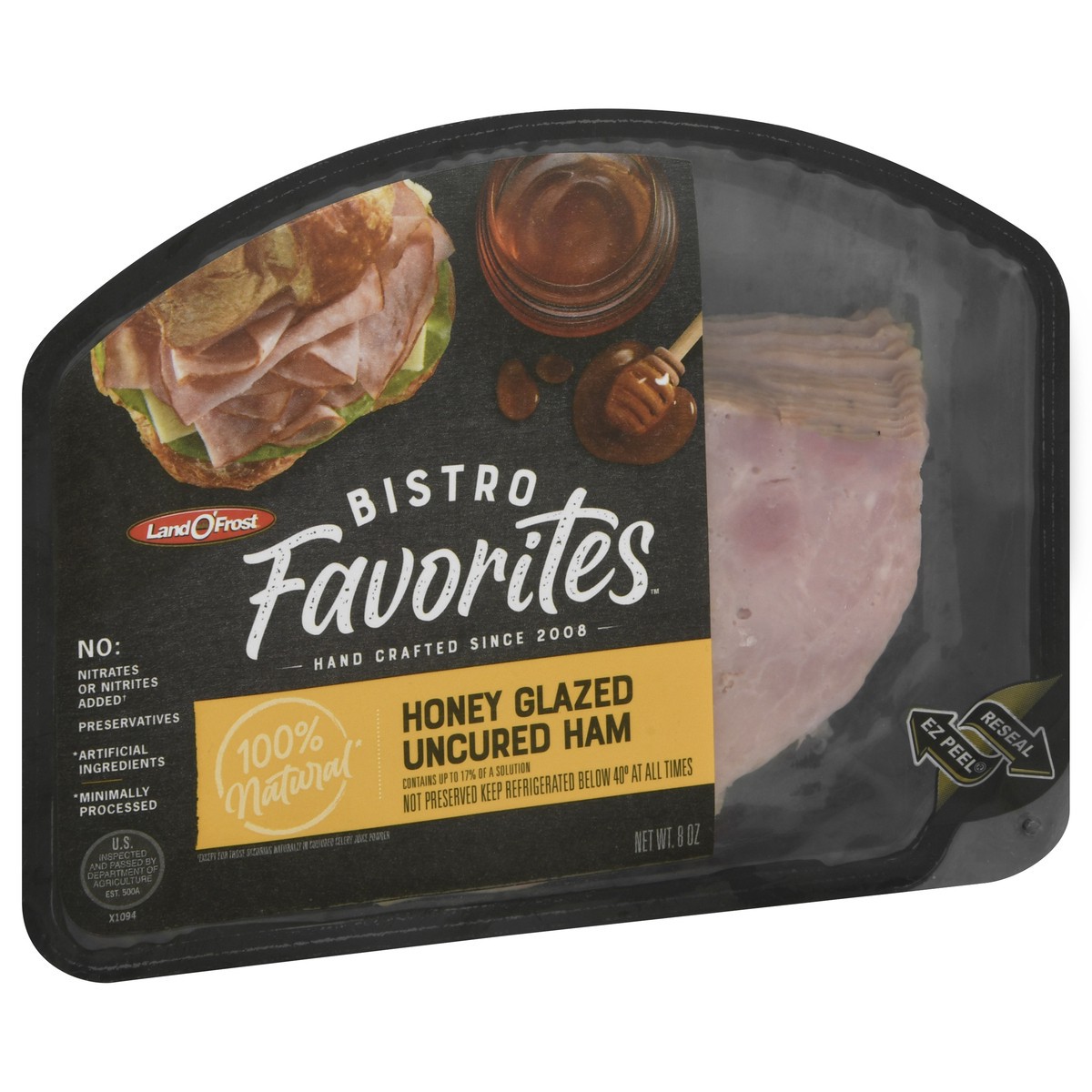 slide 8 of 13, Land O' Frost Bistro Favorites Honey Glazed Uncured Honey Glazed Ham 8 oz, 8 oz