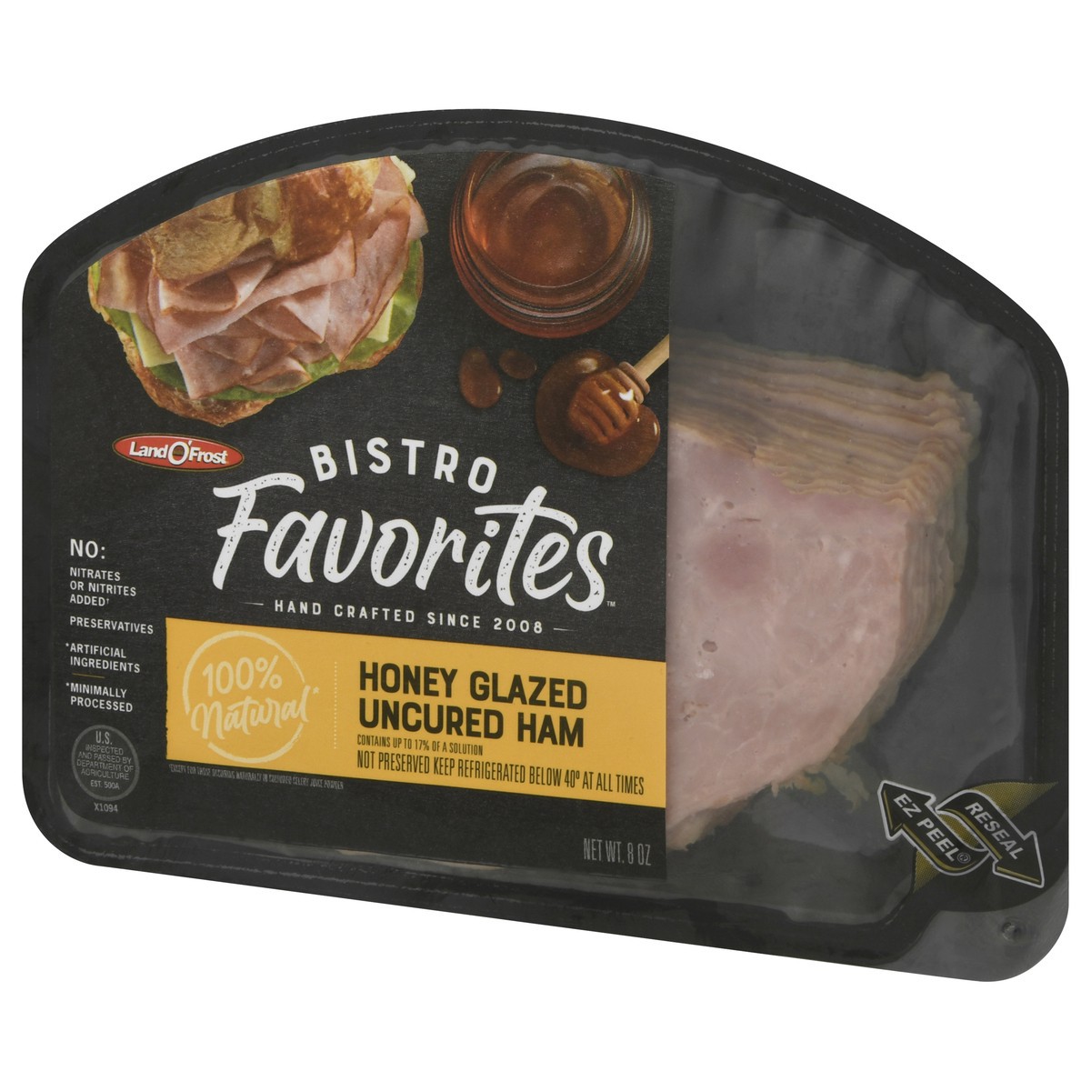 slide 12 of 13, Land O' Frost Bistro Favorites Honey Glazed Uncured Honey Glazed Ham 8 oz, 8 oz