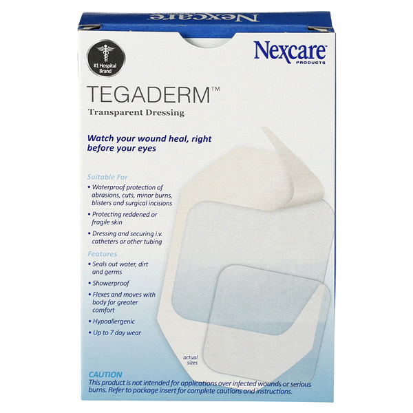 slide 5 of 5, Nexcare Tegaderm Waterproof Transparent Dressing Assorted Pack 10 ea, 10 ct