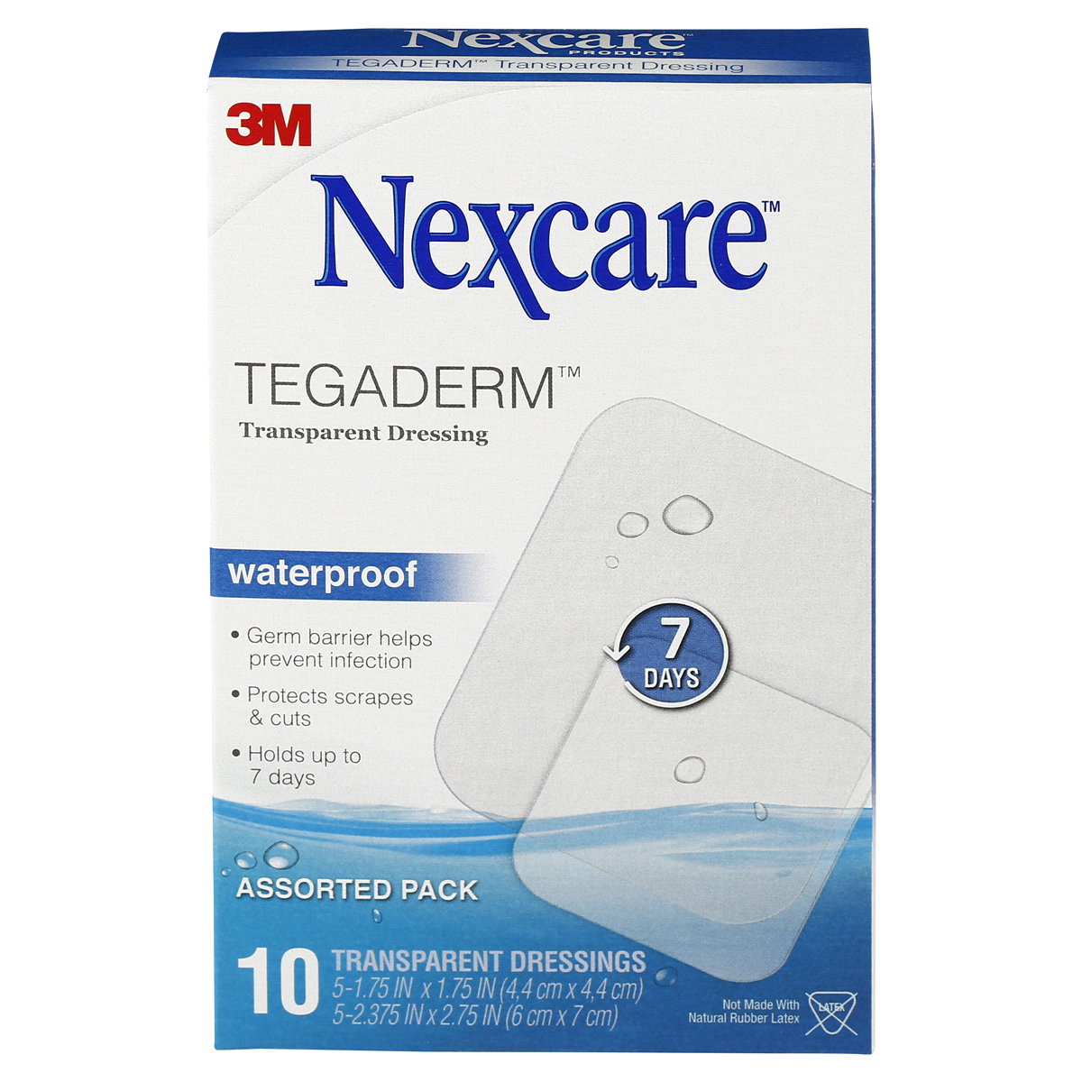 slide 1 of 5, Nexcare Tegaderm Waterproof Transparent Dressing Assorted Pack 10 ea, 10 ct