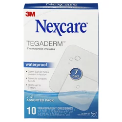 Nexcare Tegaderm Waterproof Transparent Dressing Assorted Pack 10 ea