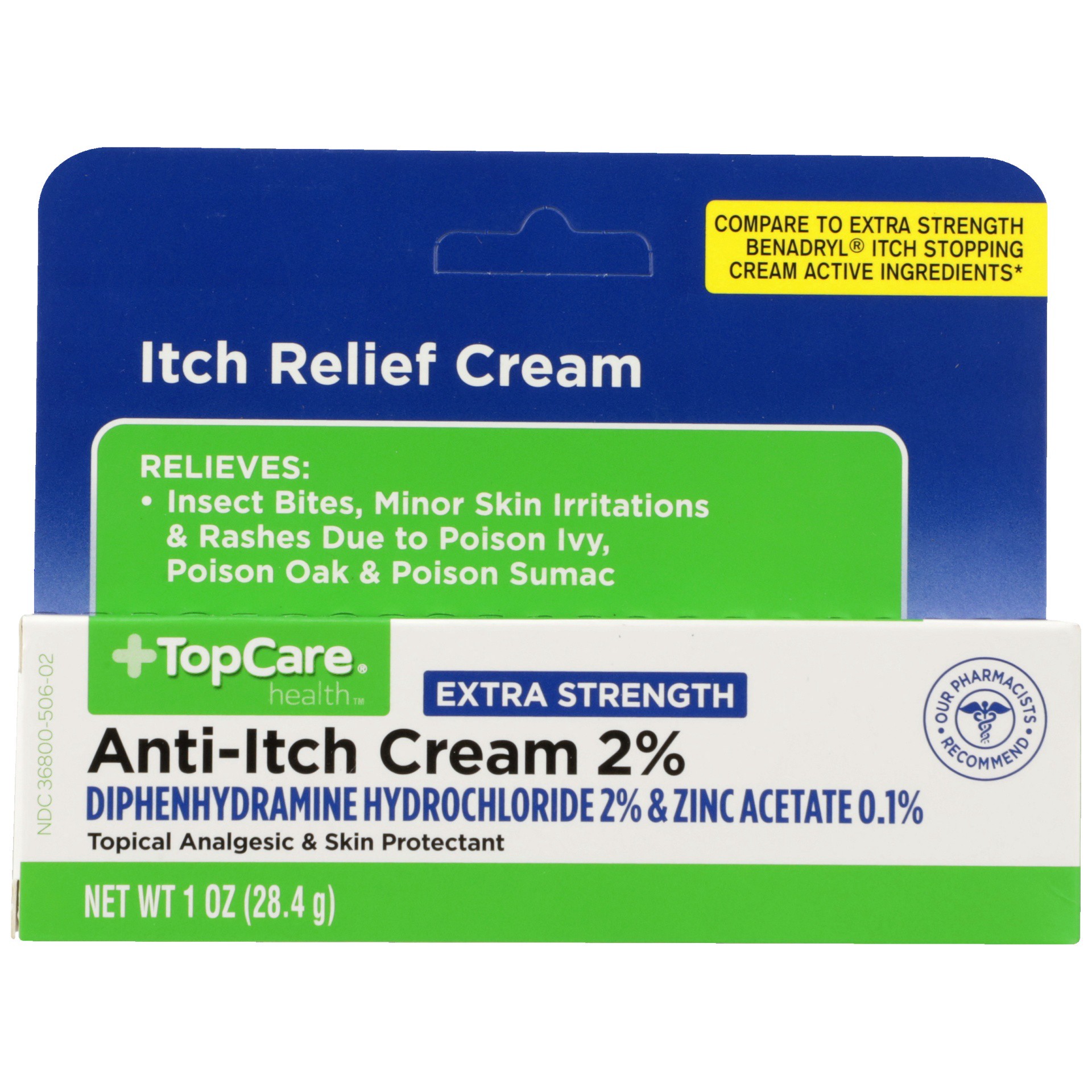 slide 1 of 6, TopCare Anti Itch Cream 2%, 1 oz