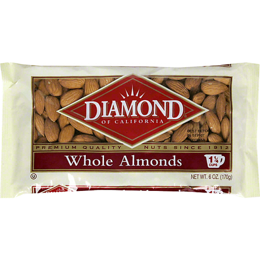 slide 1 of 1, Diamond Whole Almonds, 6 oz