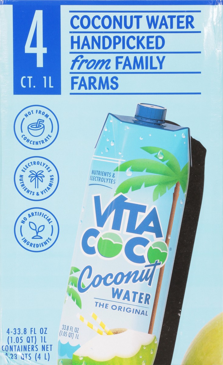 slide 1 of 9, Vita Coco The Original Coconut Water 4 Containers - 33.8 fl oz, 4 ct