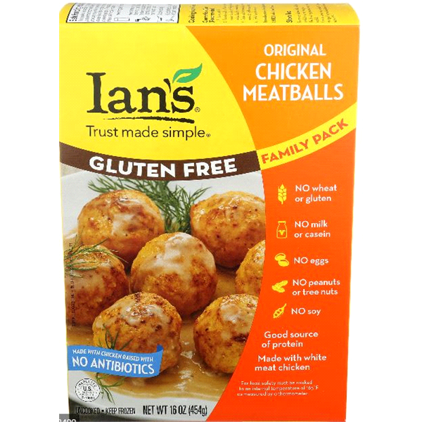 slide 1 of 1, Ian's Original Chicken Meatballs, 1 ct