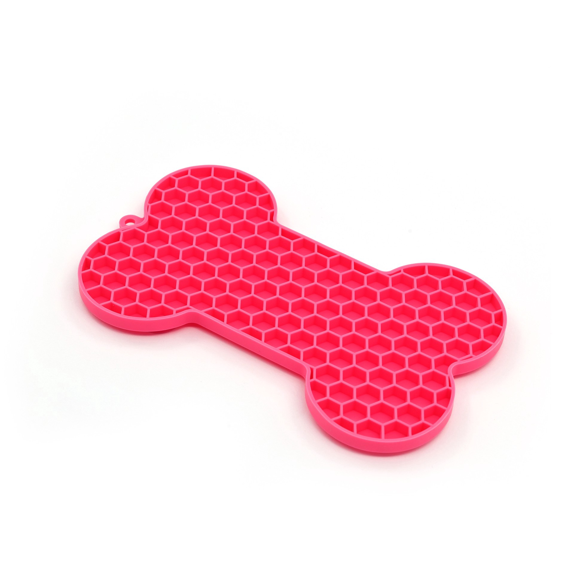 slide 2 of 2, 7" Pink Bone Pet Lick Mat By Fab Finds, 7 in