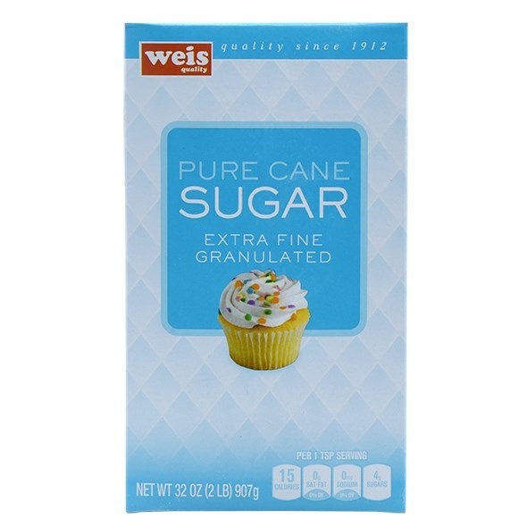 slide 1 of 1, Weis Quality Extra Fine Granulated Sugar, 2 lb