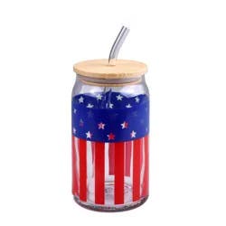 Meijer Corporate Seasonal Glass Tumbler Flag 15 Oz
